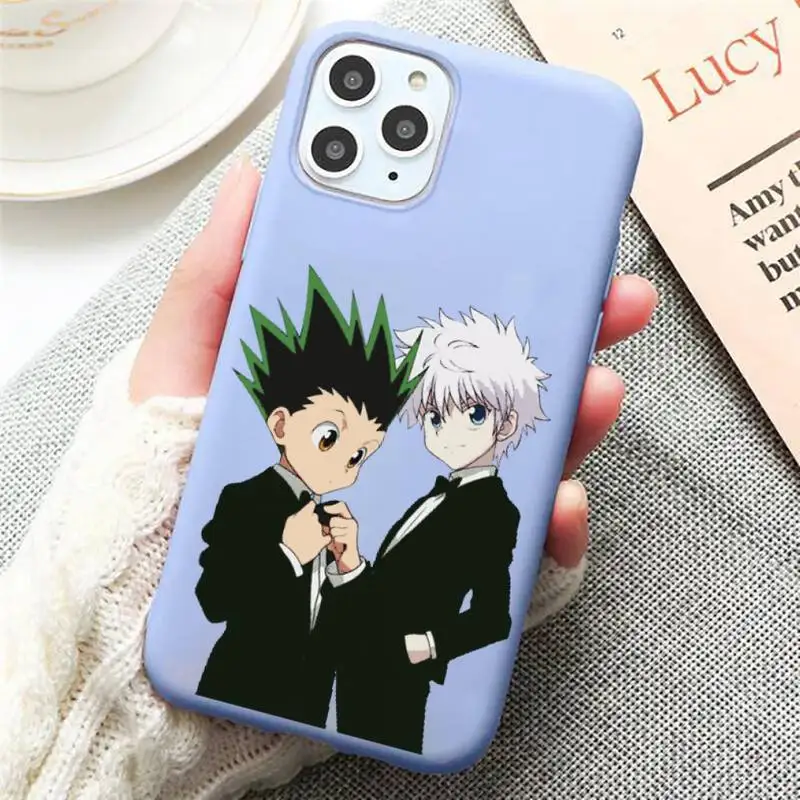 

Hunter X hunter Phone Case Candy Color Blue for iPhone 11 12 pro XS MAX 8 7 6 6S Plus X 5S SE 2020 XR