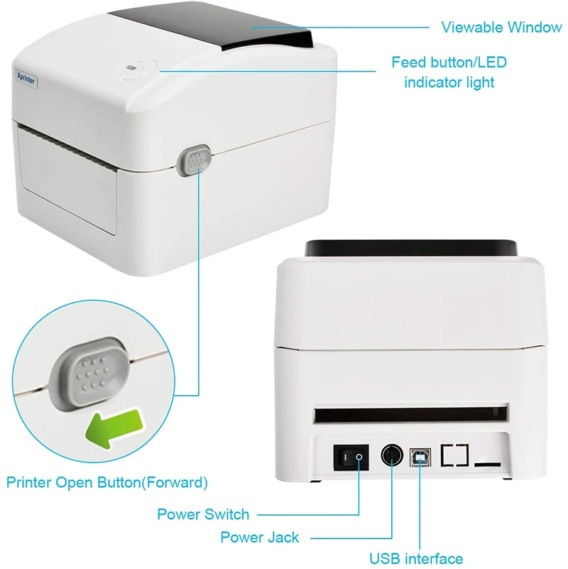 Диагональ 4 дюйма термопринтер для этикеток 25-115 мм принтер печати штрих-кодов и