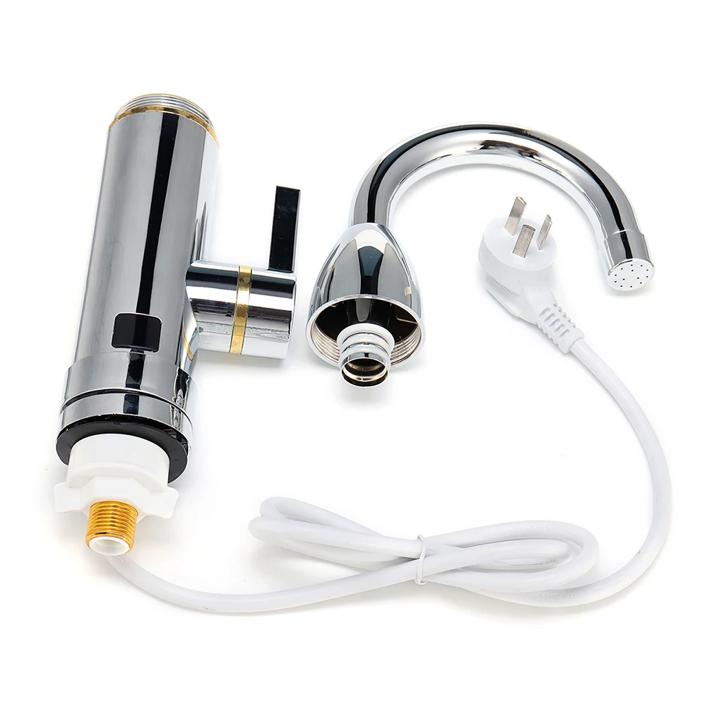 bathroom kitchen instant heating water faucet rotatable 220v electric hot water heater water tap with led temperature display free global shipping