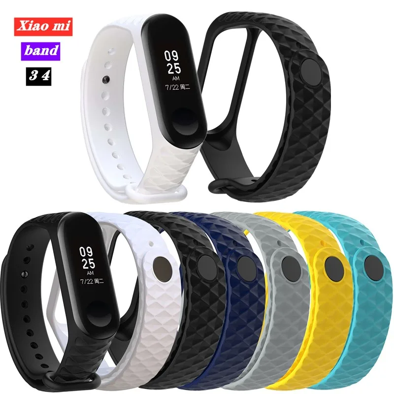 Сменный Браслет для Xiaomi mi Band 4 спортивный Алмазный Узор браслет для Xiaomi mi Band 3 силиконовый ремешок умные аксессуары