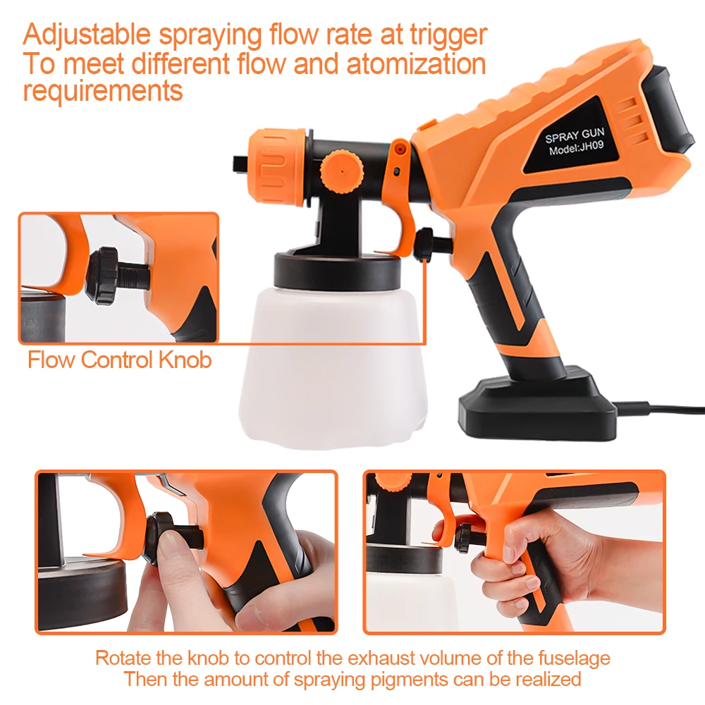 

Painting Spray Gun 600W High Power Home Electric Paint Sprayer With Anti-corrosion 1000ML Watering Can Electrical Tools