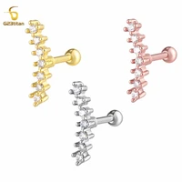 multiple zircon cartilage piecring 16g stainless steel earlobe cochlear tragus puncture fashion ear jewelry
