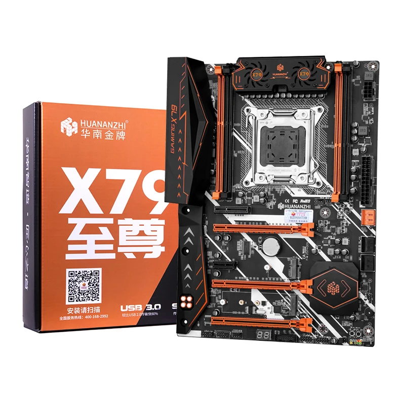 Материнская плата HUANANZHI Deluxe X79 в сборе с процессором Xeon E5 1650 V2 ОЗУ 32 Гб (2*16 ГБ)