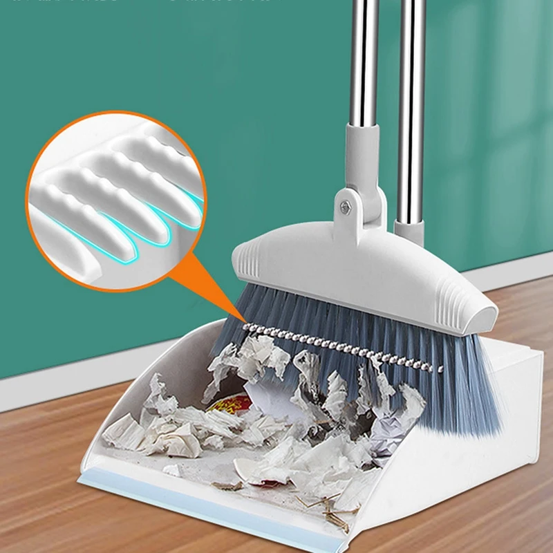 

Folding Standing Broom Set Broom and Dustpan Combination Household Cleaning