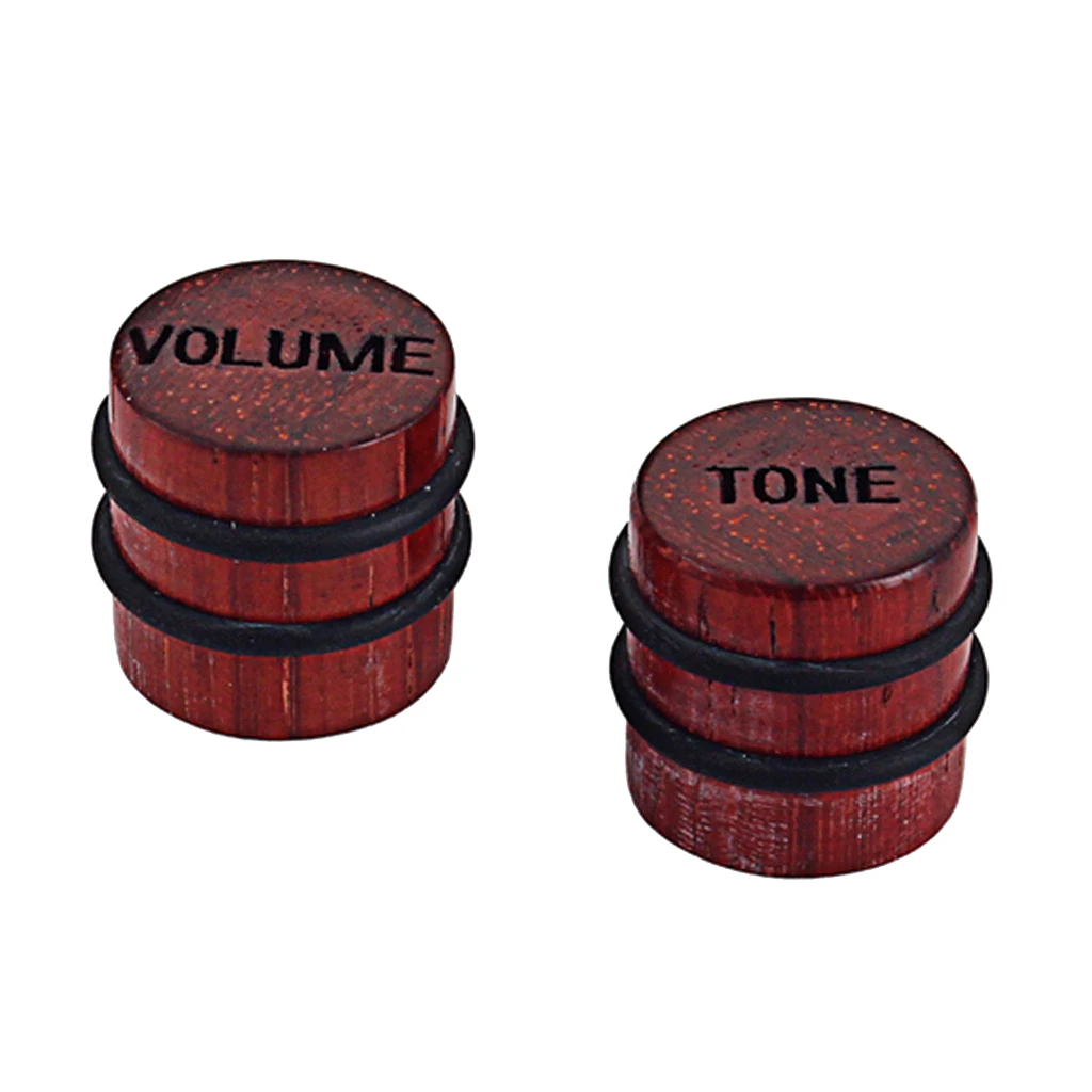

Set of 2 Tone Volume Control Knobs for Guitar Bass Parts Wood Color
