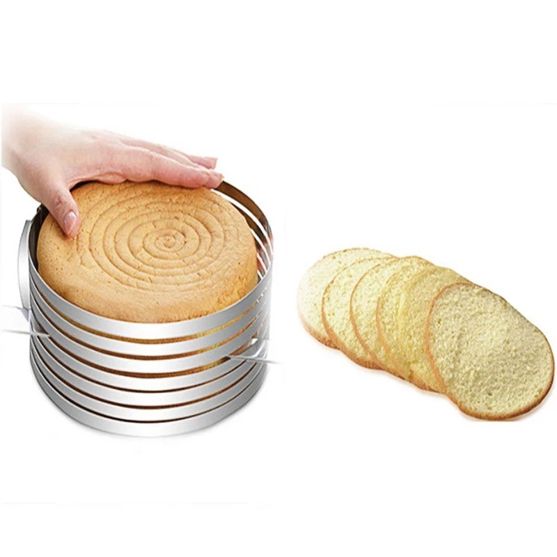 

Adjustable Round Bread Cake Cutter Slicer Cake Cutter 6 Layers Slicer Mousse Ring Mould Baking Tool Kitchen Accessories