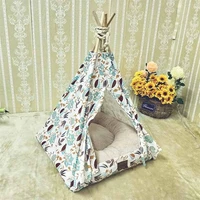 pet tent cat kennel removable and washable canvas printing dog tent pet kennel pet mats dog house cat house dog cage pet supplie