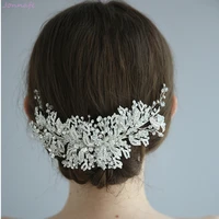 shine silver color rhinestone bridal hair clip crown women barrettes handmade wedding hair piece accessories