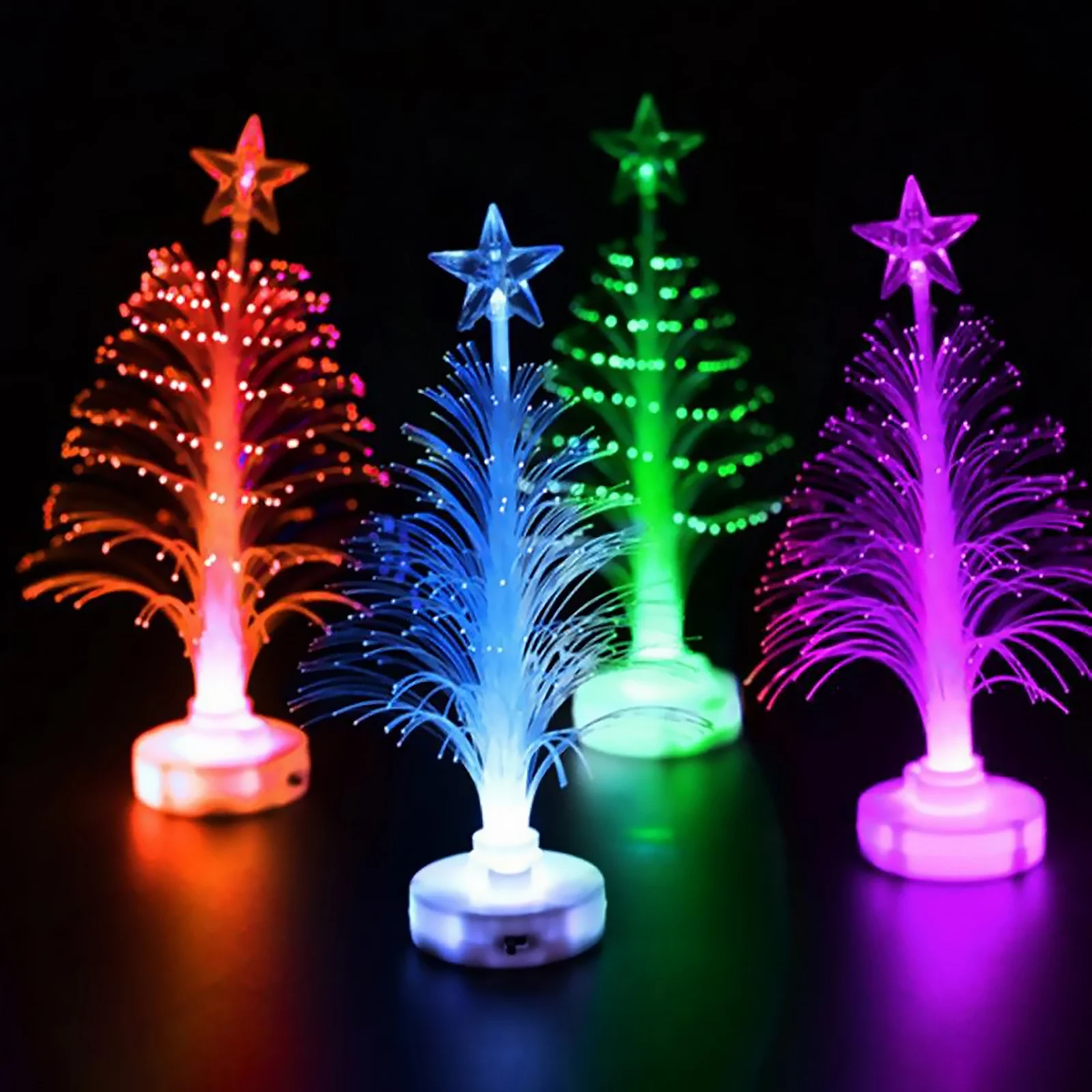 

Glowing Christmas Tree Home USB Power Muti-Colour Fiber Xmas Tree Light Desk Glowing Sucker Night Light for Christmas Decoration