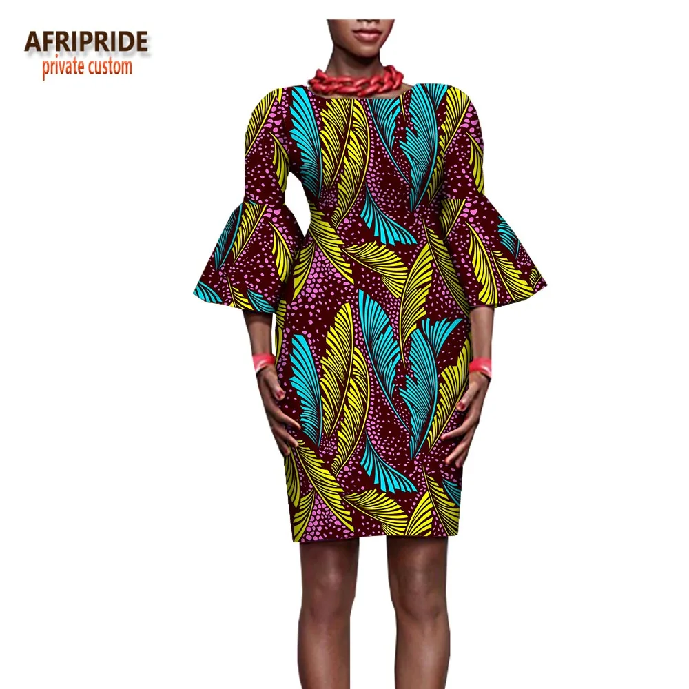 Лето Новое поступление AFRIPRIDE частный заказной плюс мини-платье для женщин с широкими рукавами батик хлопок повседневное Клубное платье sa722530 - Цвет: 547J