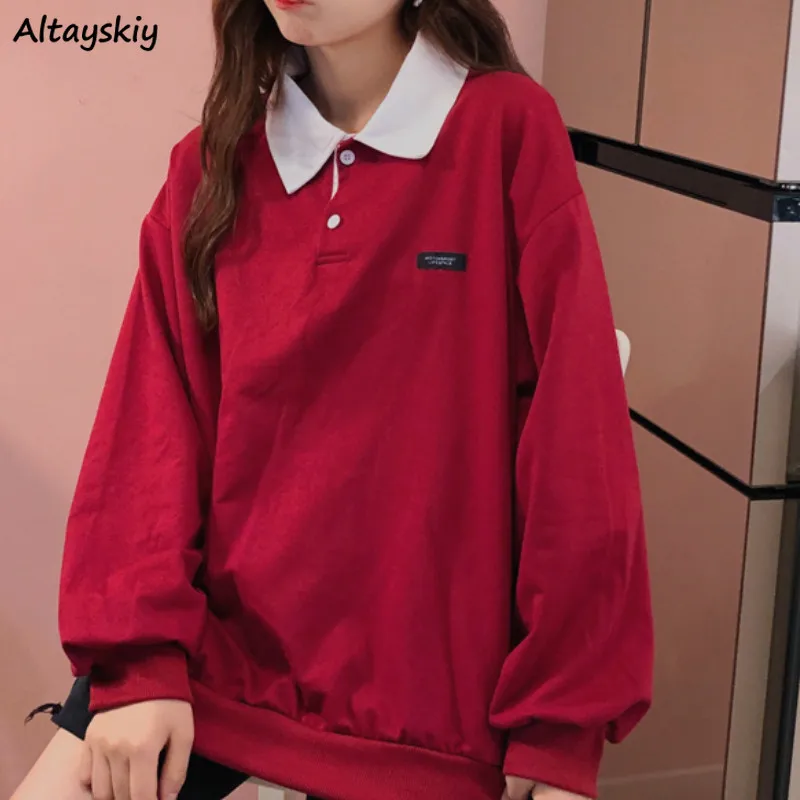 Женские толстовки с принтом свободные пуловеры длинным рукавом свитшоты в