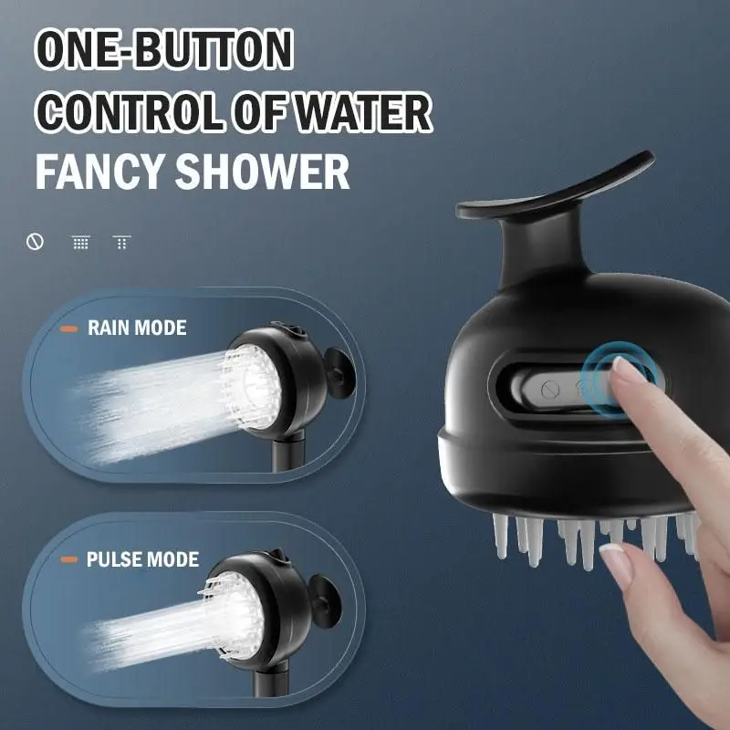 

1/2"port High Pressure shower 3Mode Adjustable Spray Handheld Shower Head with silica gel Massage Shower Head massage scalp skin