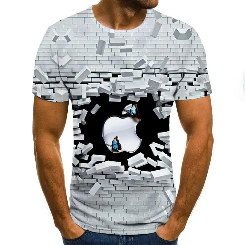 

2021 Fashion Men's Short-Sleeved 3DT Shirt Summer Men's Fun T-Shirt Male Casual Hip-Hop Fitness Plus Size O-neck T-shirt 110-6XL