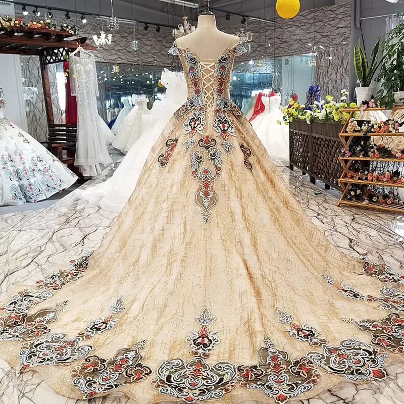 LS6440 цветные цветы шампанское вечернее платье для матерей невесты о-образным