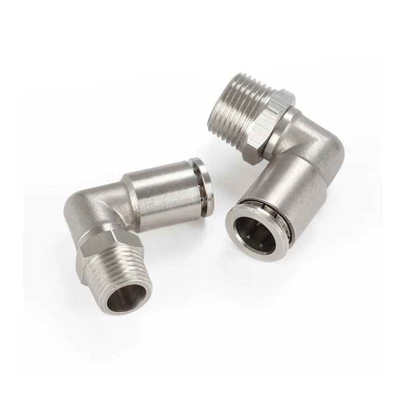 Фитинги пневматические с никелированным латунным нажимным быстроразъемным