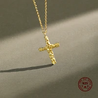 100 s925 sterling silver jewelry necklace cross pendant simple but not simple fashion trend chain ladies jewelry