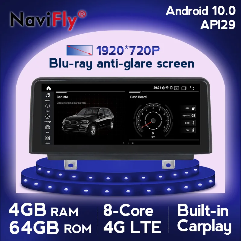 

NaviFly 4G Carplay Android 10 Автомобильный dvd Радио мультимедийный плеер GPS-навигация для BMW X5 F15 X6 F16 2014-2017 система NBT