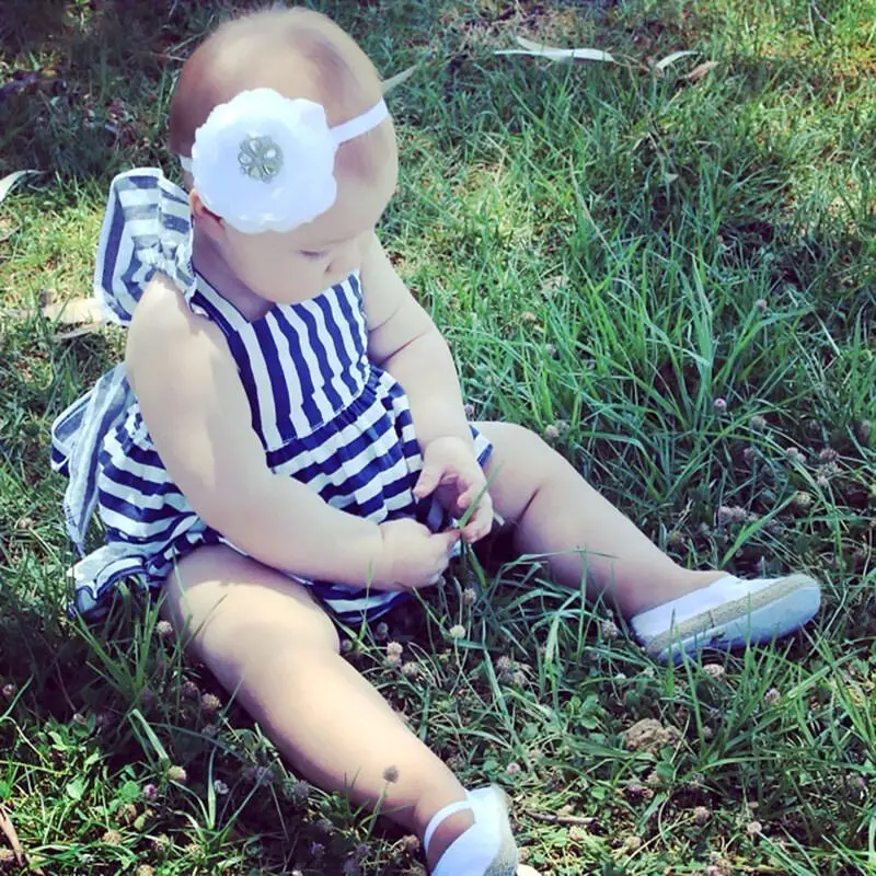 

Backless Dress Bow Cotton Briefs 2Pcs Set Clothing Girl 2016 New Baby Girls Clothes Sets 2pcs Summer Sunsuit Outfit Stripe