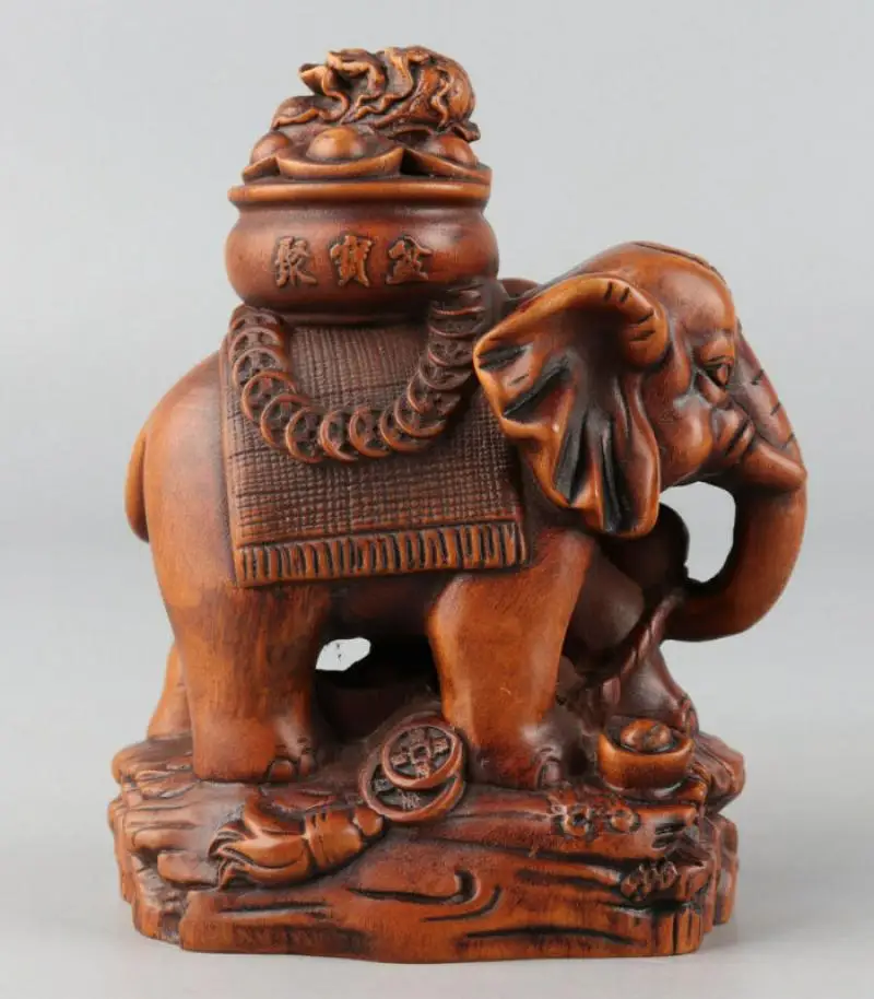 Китайская изысканная ручная резьба в виде слона статуя из бокса h195 | Дом и сад