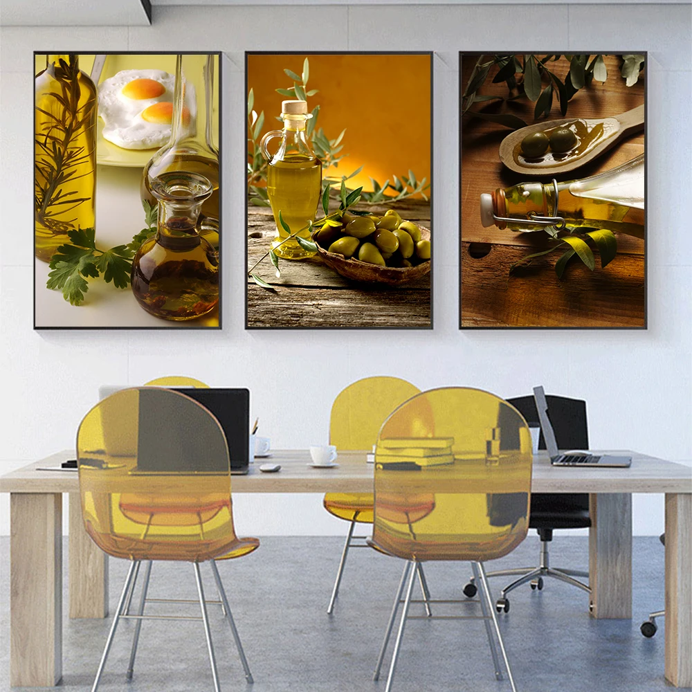 Плакат и принты свежий оливковый с зеленой оливковой маслом картины на холсте