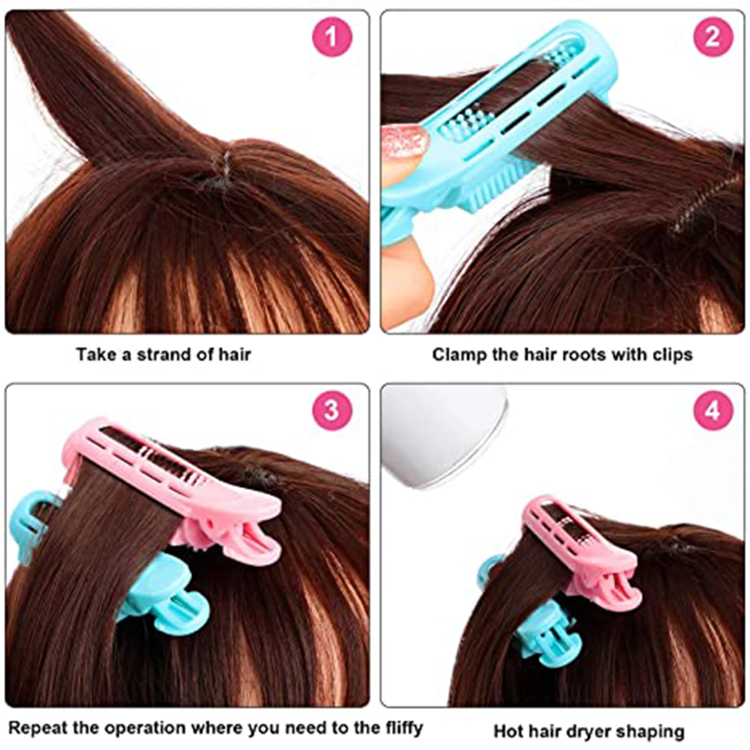 

12 Pieces Women Girls Volumizing Hair Root Clip Hair Curler Rollers For Short Long Hair Naturally Fluffy Curly Hair Styling Tool