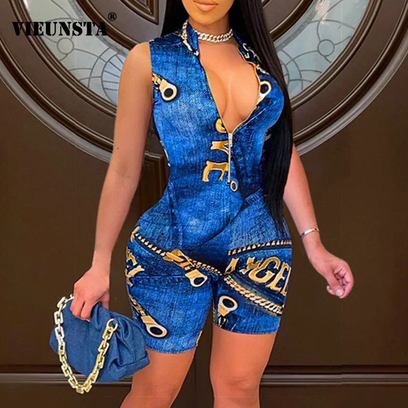 

Женский комбинезон на молнии, элегантный комбинезон с воротником-стойкой и шортами в стиле пэчворк, комбинезон с коротким рукавом, весна-ле...