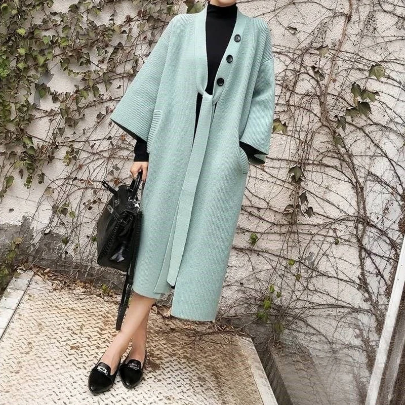 Женский вязаный кардиган с рукавом летучая мышь свободного покроя |