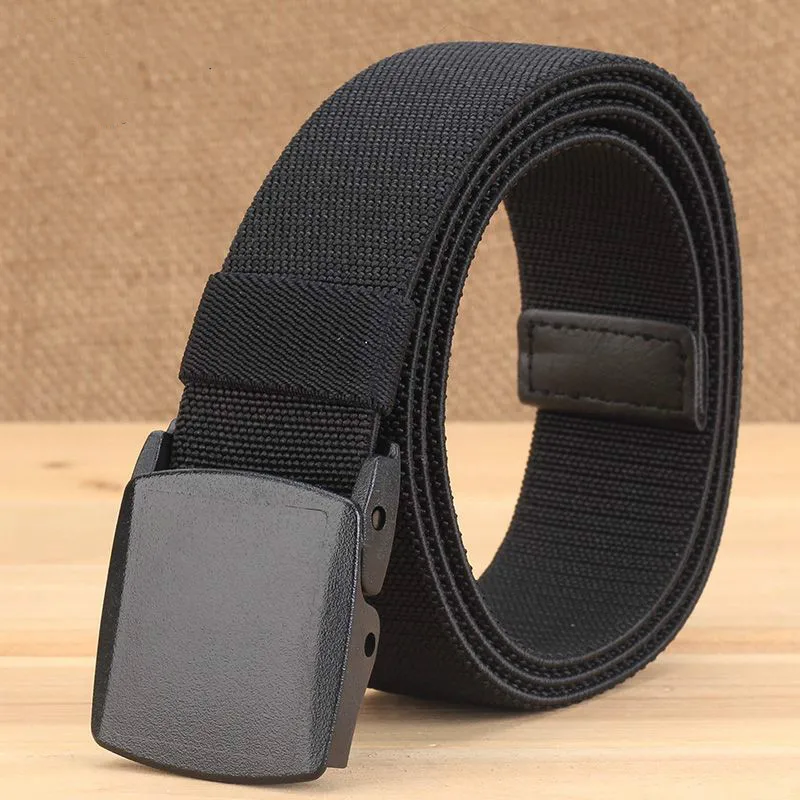 

2020 New Metal Free Over Security Elastic Woven Men's Belt Suitable for Men's and Women's Jeans Casual Canvas Waistband Punk