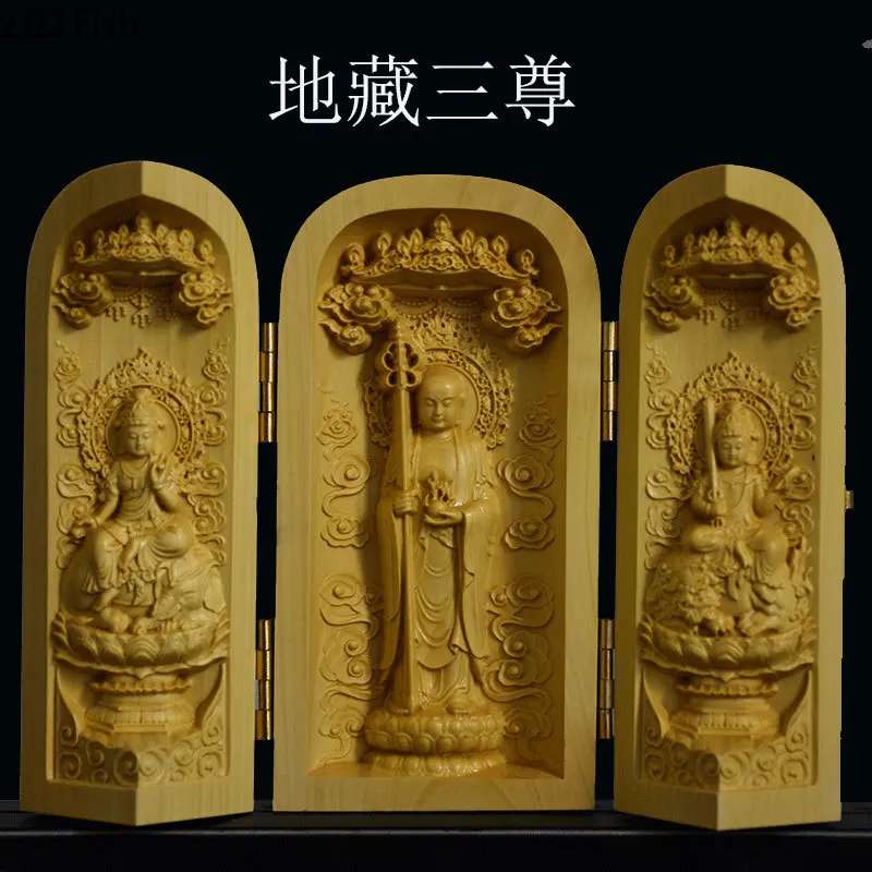 Китайские статуи для украшения самшита статуя Будды резьба по дереву