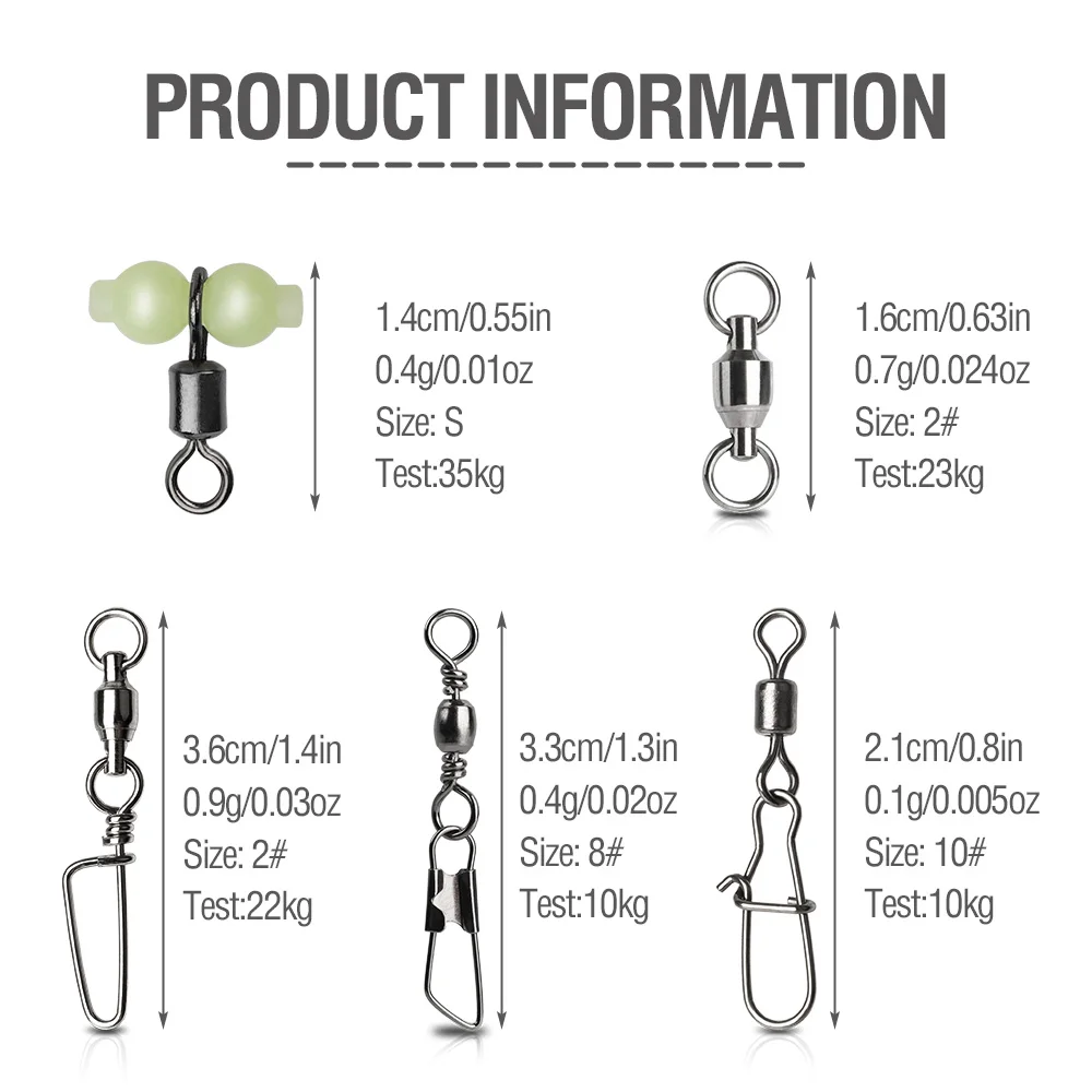 DONQL 50 шт./компл. 5 видов гибридных рыболовных соединителей блокирующая Пряжка