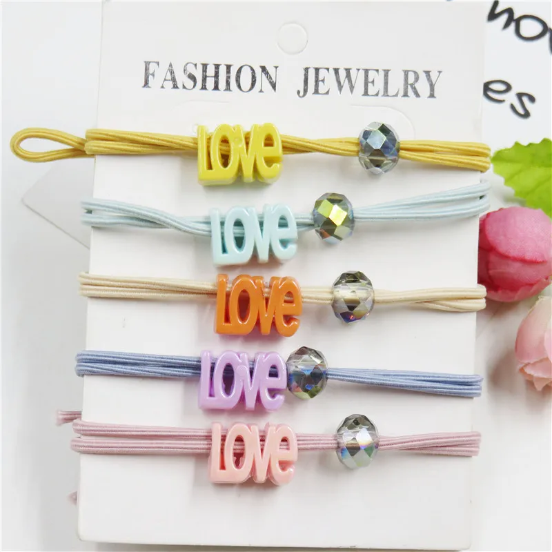 1 шт. резинки для волос с сердечками карамельных цветов креативная повязка