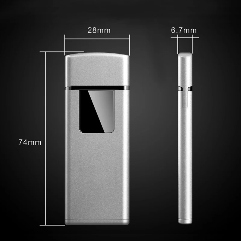 10 шт./лот электрическая зажигалка для зарядки черный металл USB мини электронные