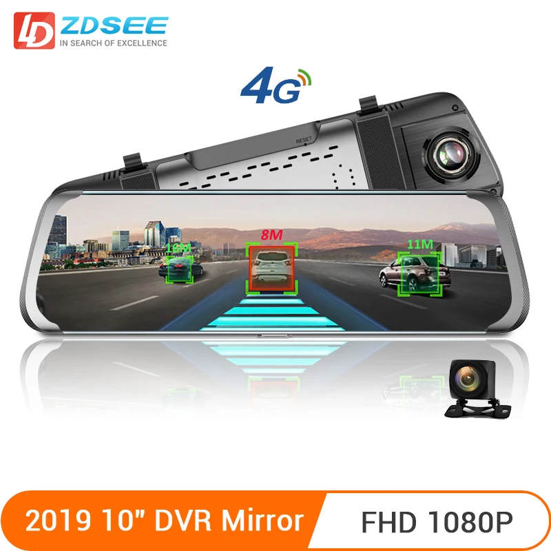 LDZDSEE Q9 4G LTE ADAS 1" поток зеркало заднего вида gps BT Full HD 1080P Автомобильный видеорегистратор камера видеорегистратор Авто регистраторы видео рекордер