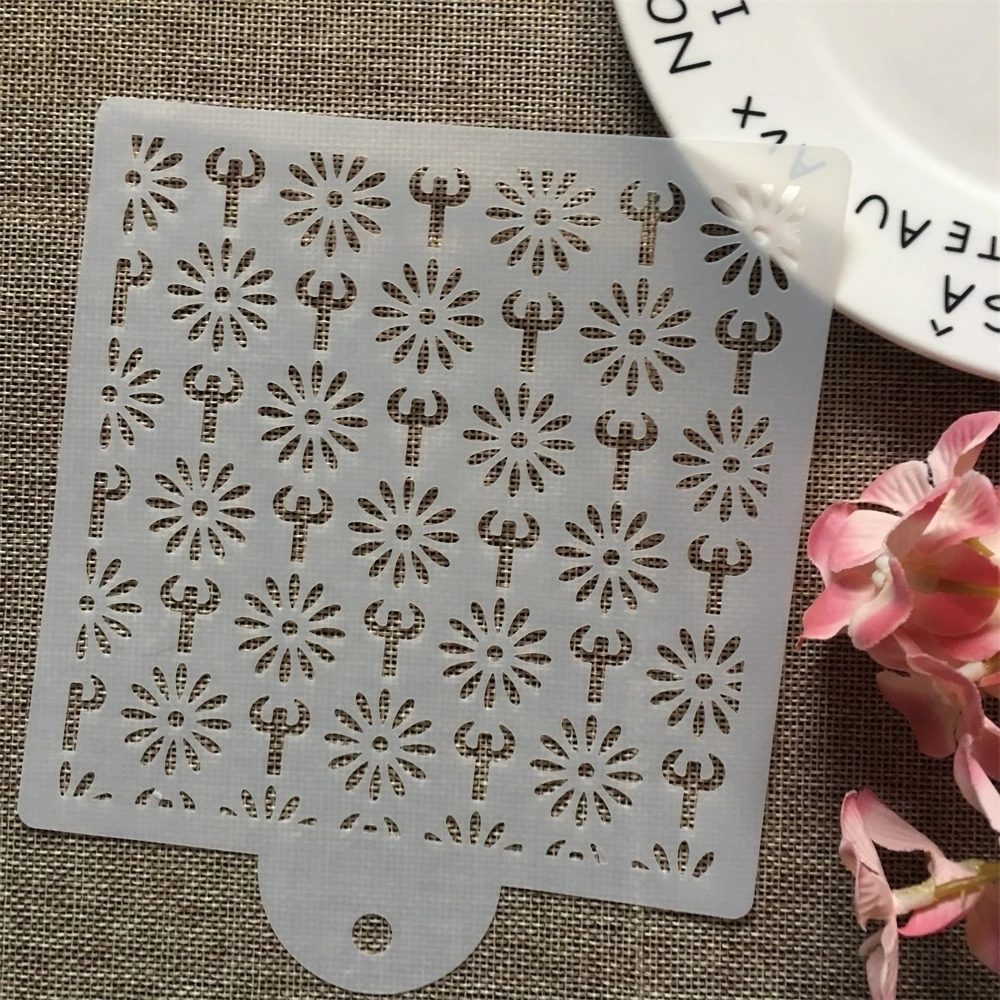 8 шт./компл. 15 см Цветочные листья DIY многослойный трафарет настенная живопись