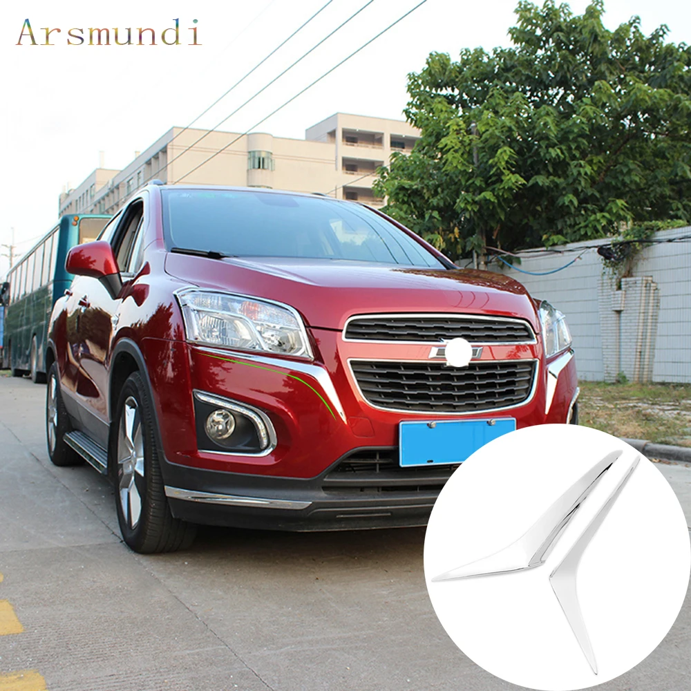 2 шт. хромированные накладки на передние фары для Chevrolet TRAX Tracker 2014 2016|Хромирование|
