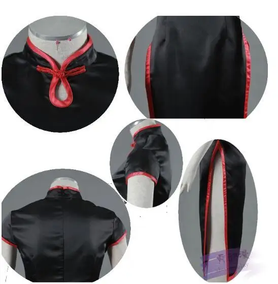 Аниме Косплей Ципао темари костюм Хэллоуин женский элегантный черный китайский