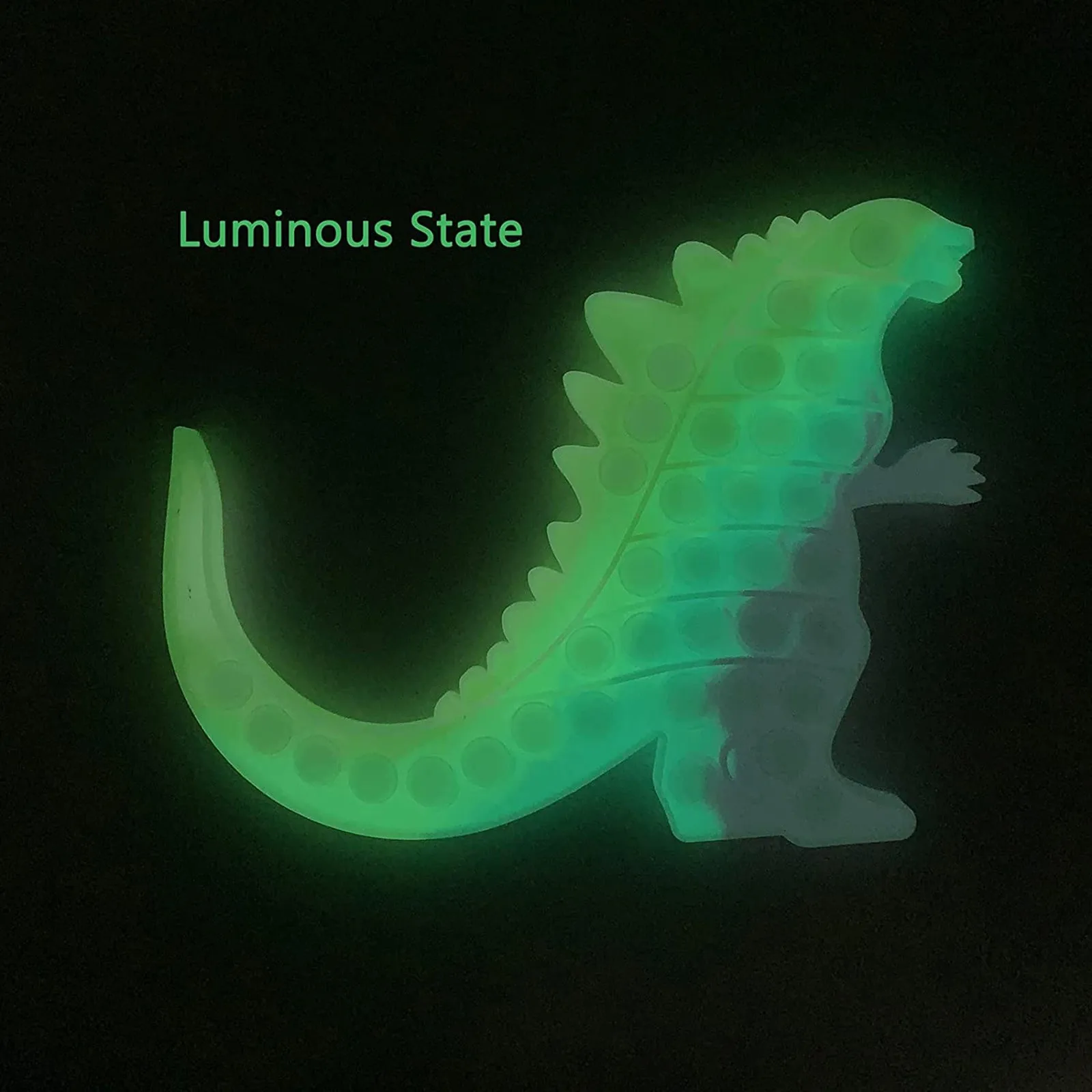 Dinosaurio luminoso Fidget Juguetes | Juguetes Fidget | Fidget juguetes empujar burbuja sensorial juguete para el autismo de alivio de estr&eacute;s juguetes para adultos chico Anti-estr&eacute;s Pack de Juguetes-0