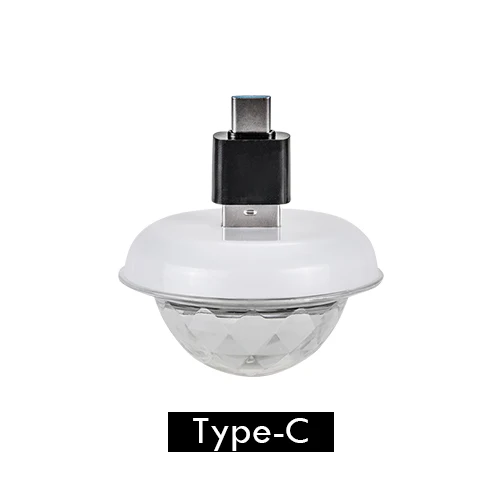 Type-C Мини светодиодное оборудование для дискотек Портативный USB сценические вечерние украшения DC 5V 5W USB волшебный шар домашнее караоке красочный эффект DJ свет - Цвет: Type-C