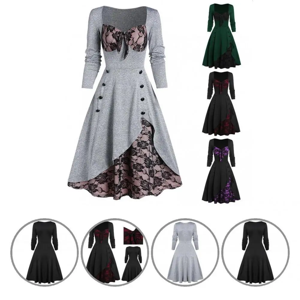 

Unique Soft Touching Female Dress Party Dress Long Sleeve Non-shrink