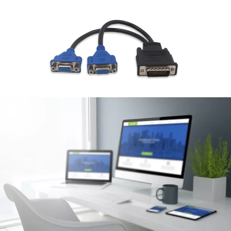Адаптер-Разветвитель USB Type-Pin на 2 VGA для снижения потери передачи данных |