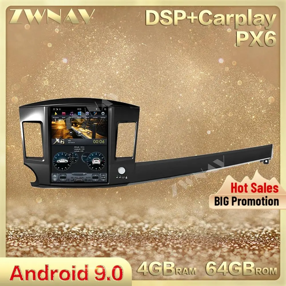 Carplay вертикальный экран Tesla Android автомобильный GPS мультимедийный плеер для Mitsubishi