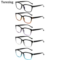 turezing 5 pack reading glasses 2022 fashion men and women with spring hinge eyeglasses presbyopia prescription optical reader