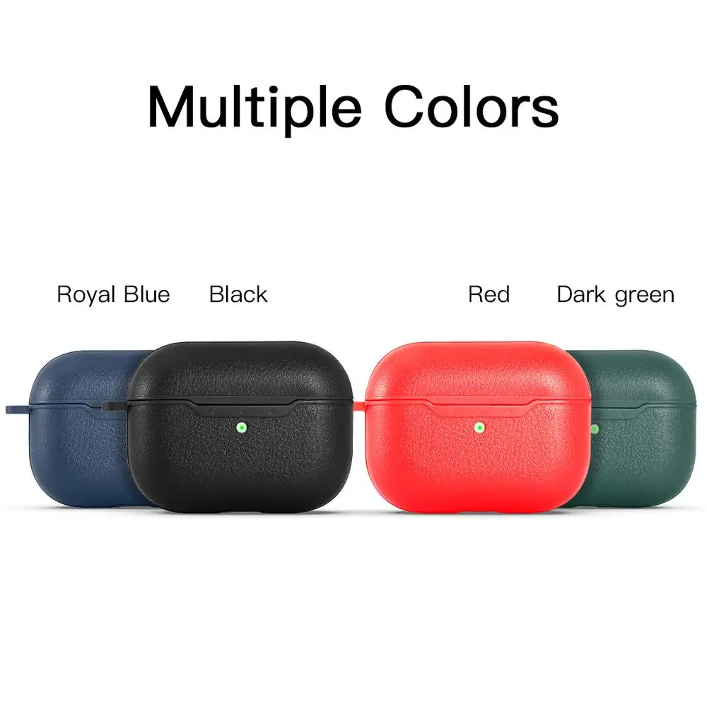 Для AirPods Pro Чехол из искусственной кожи личи зернистые мягкие ТПУ Силиконовые