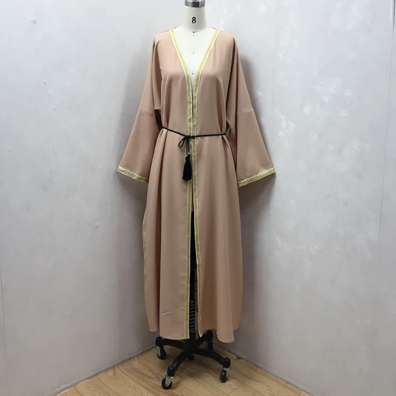 Турецкий мусульманских кимоно, платье-кардиган Абая для женщин с Абая Vetement Femme мусульманская одежда