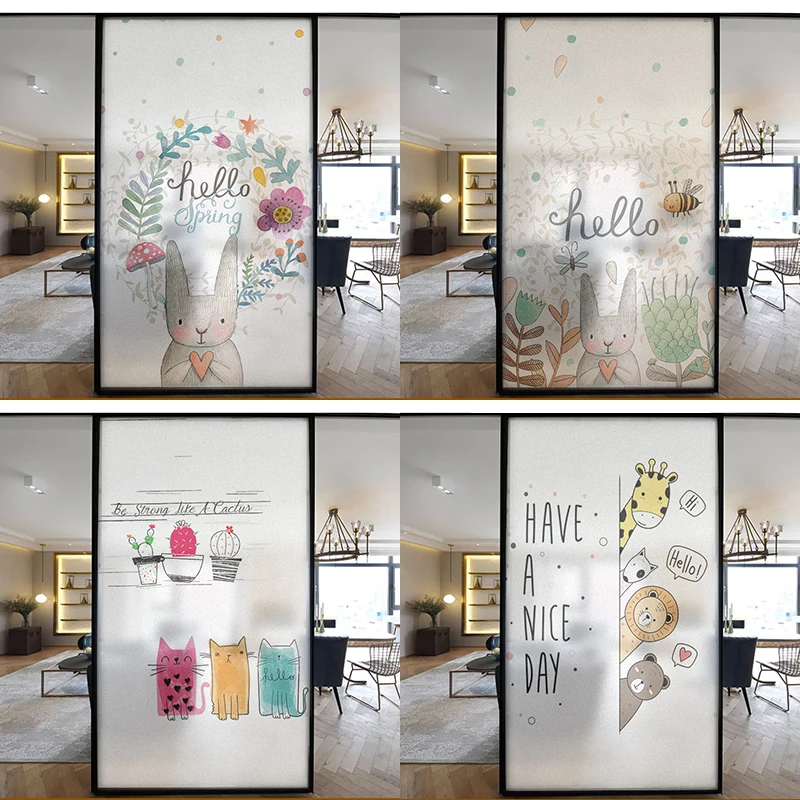 Custom Size Window Foil Electrostatic Hand Painting Pattern Decorative Tint-Film For Door Cabinet Wardrobe DIY 55cmx100cm | Дом и сад