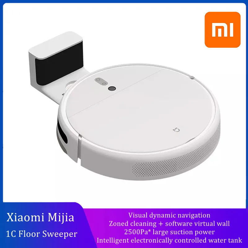 

New XIAOMI MIJIA Sweeping Mopping Robot Vacuum Cleaner 1C for Home Auto Dust Sterilize 2500PA cyclone Suction Smart Planned WIFI