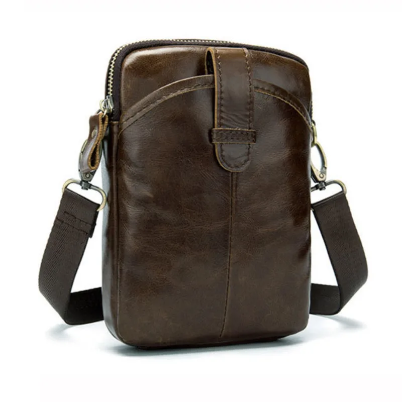 Сумка мессенджер мужская из натуральной кожи маленький портфель на плечо кросс