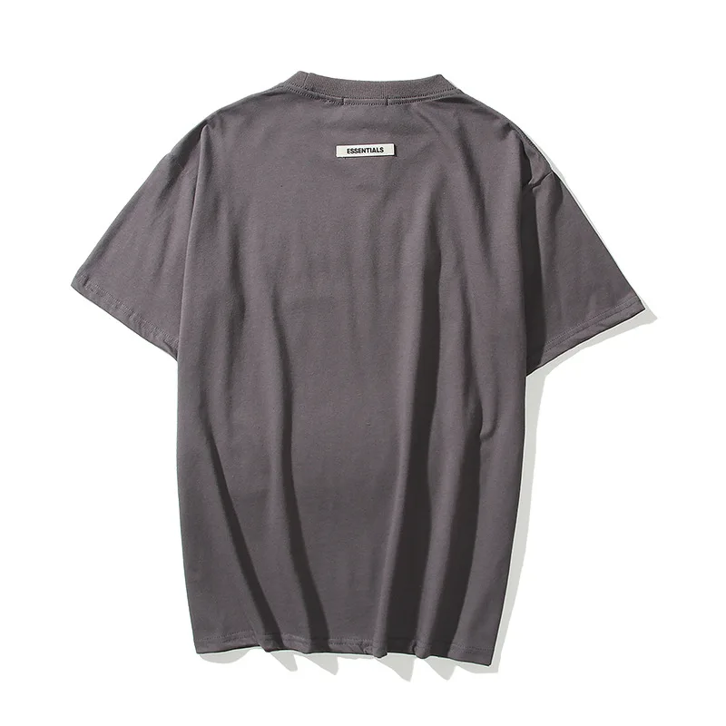 

2021 New White Streetwear Oversized T Shirt Essentials For Men And Women Spring Cotton Tshirts Loose Printed Short Sleeve