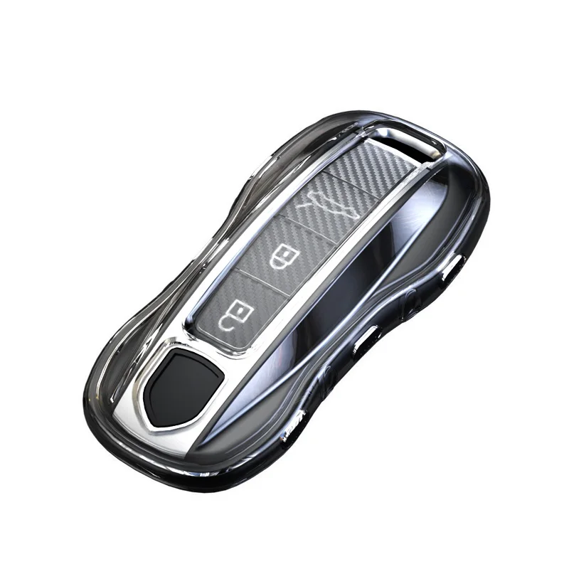 

Car Transparent Soft Rubber Key Case for Porsche Panamera/Macan/Cayenne/911/718/Cayman/Boxster,All-inclusive Protection Shell