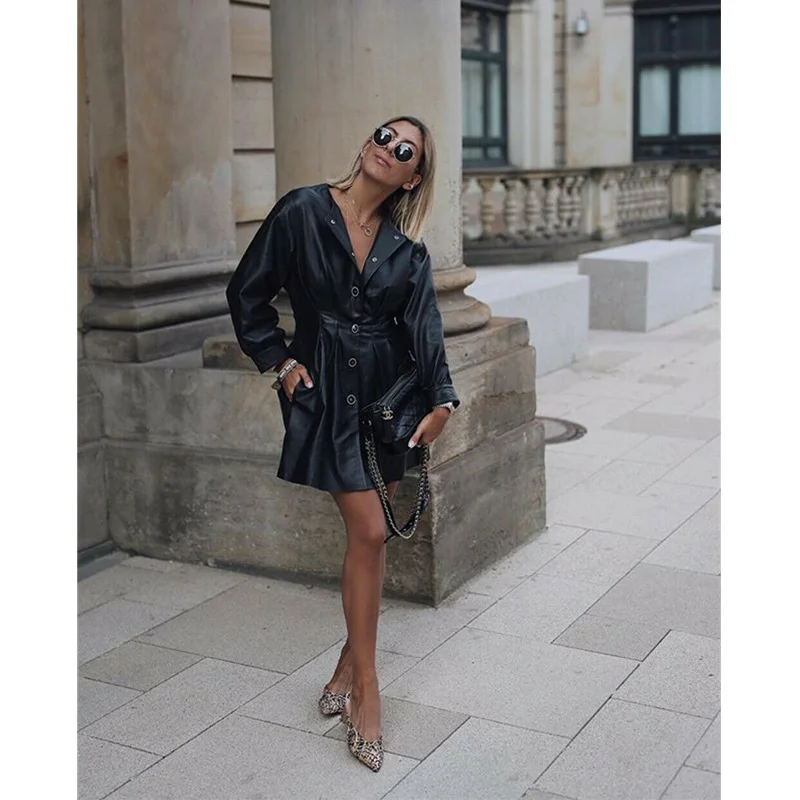 Женская куртка из искусственной кожи с карманами однотонное сверхлегкое теплое